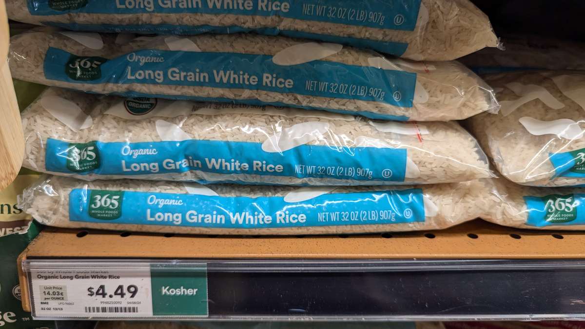 Whole Foods Organic Long Grain White Rice — source product photograph