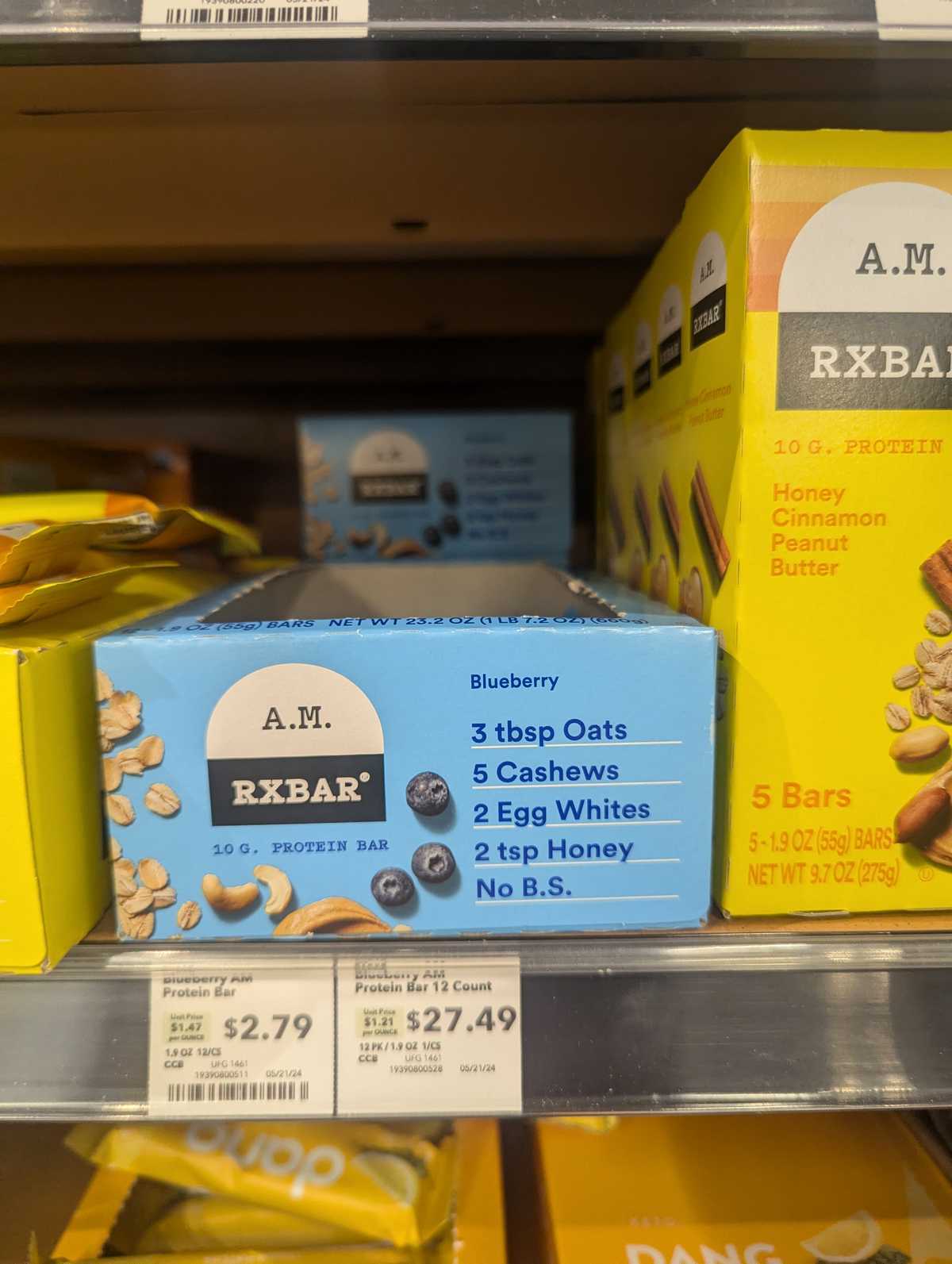 RXBAR 10g Protein Bar Blueberry Cashew Butter — source product photograph