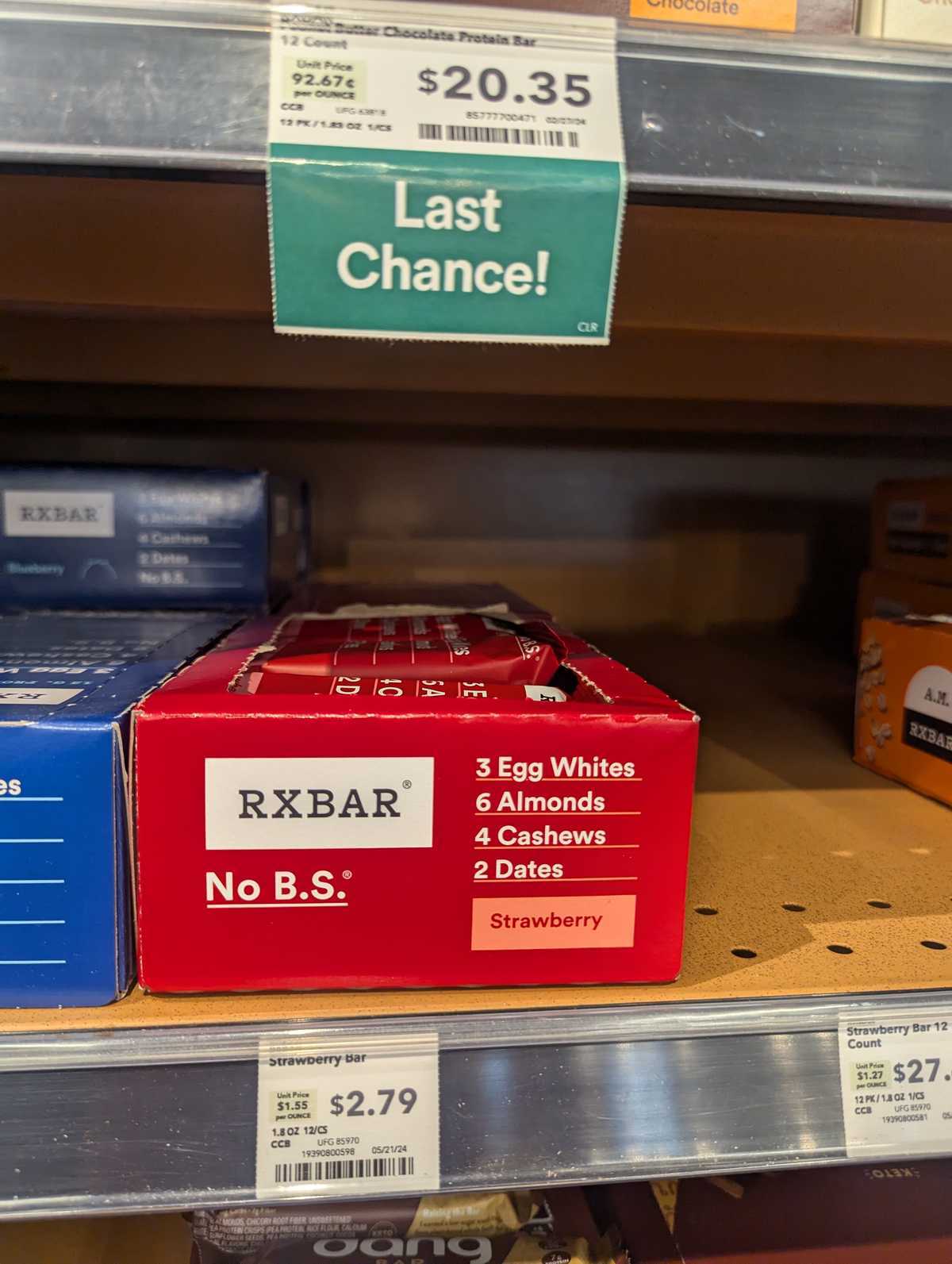 RXBAR 12g Protein Bar Strawberry — source product photograph