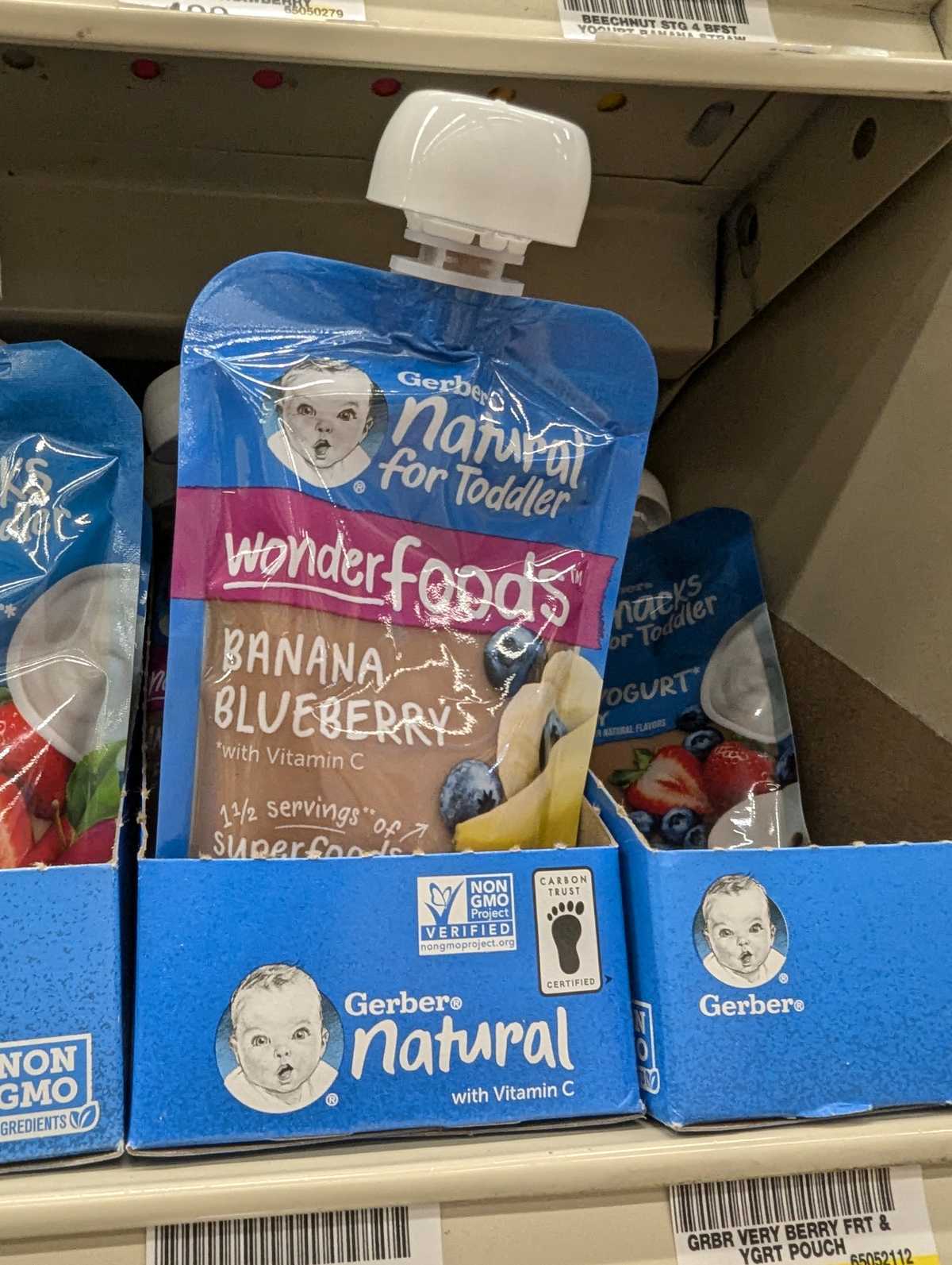 Gerber Natural for Baby Wonderfoods Banana Blueberry Pouch — source product photograph