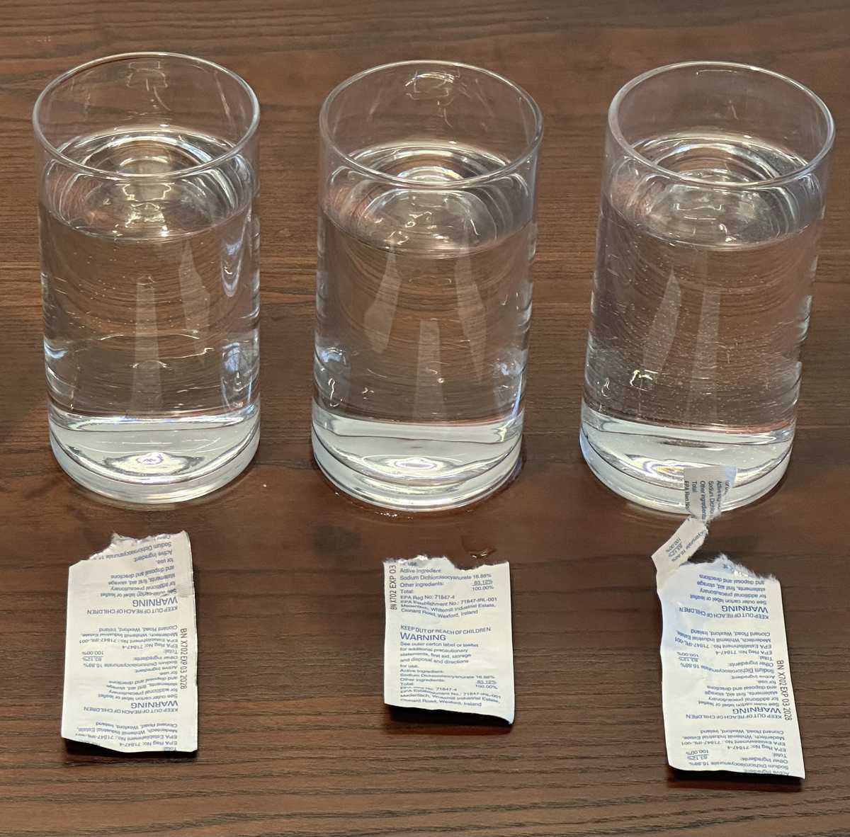 Tap Water with Aquatabs Purification Tablets (after 30min) — source product photograph
