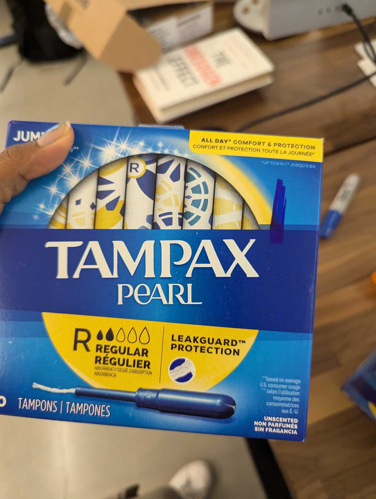 Tampax Pearl Regular Absorbency Tampons — source product photograph