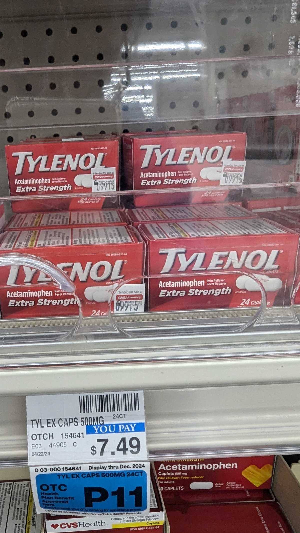 Tylenol Acetaminophen Extra Strength Uncoated — source product photograph