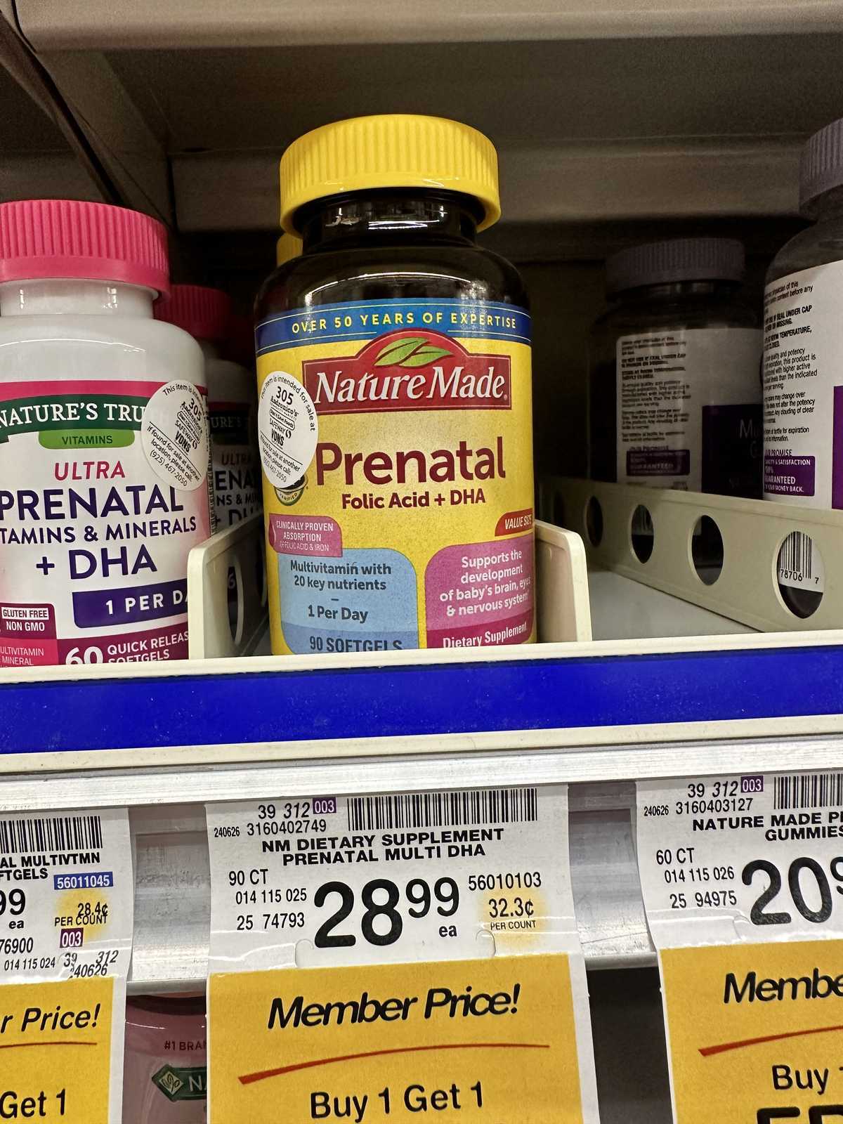 Nature Made Prenatal Folic Acid + DHA Supplement — source product photograph