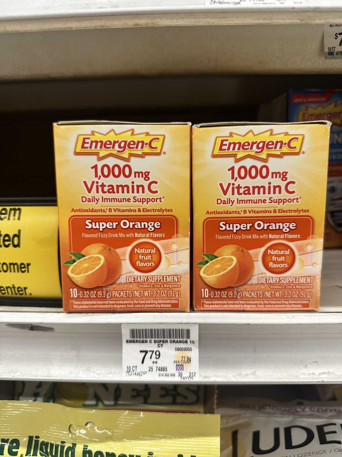 Emergen C 1000mg Vitamin C Immune Support Fizzy Drink Mix Orange — source product photograph